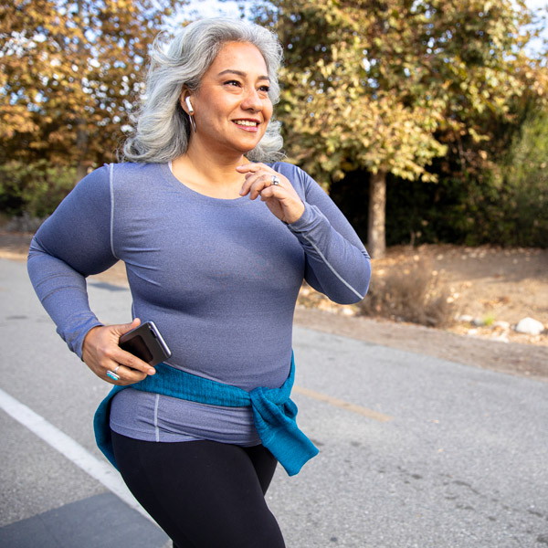 woman running outside